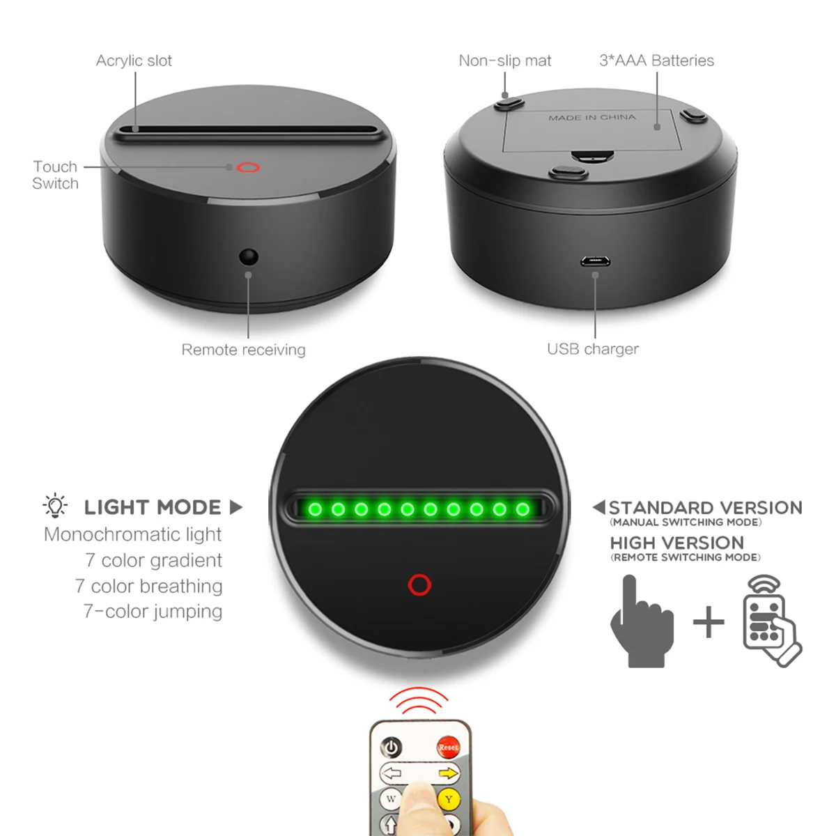 Открытый двери автомобиля 3D светодиодный ночник 7 цветов USB голограмма Декор лампы настольные огни День рождения подарок для детей друзей