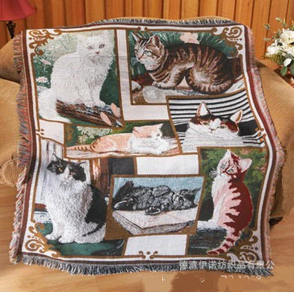 Милый Кот хлопковый гобелен американский пасторальный вязаный диван полотенце