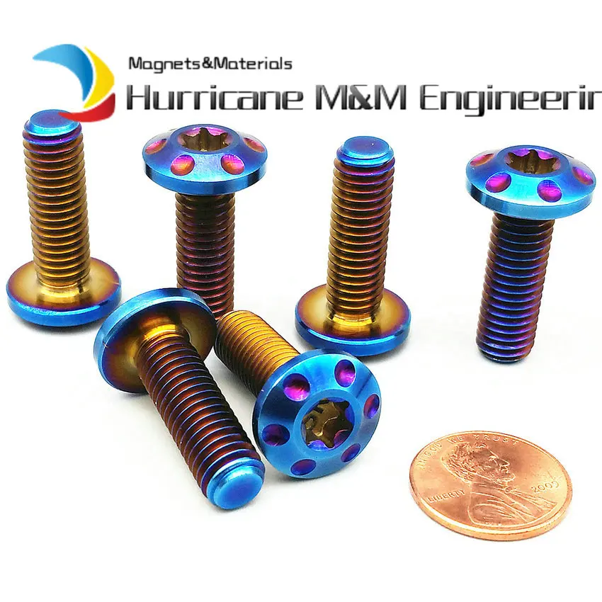Титановый болт для мотоциклетного тормозного диска M8 x20/25/30 мм сгоревший синий