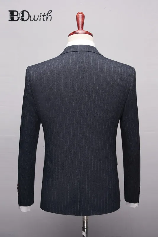 Красивые черные мужские костюмы из 3 предметов (пиджак + брюки жилет) две пуговицы