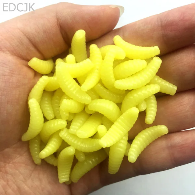 2 см 0 3 г Maggot Grub мягкие приманки черви светящиеся рыболовные для креветок Shad запах