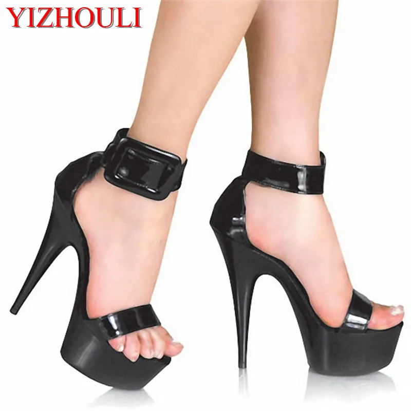 15cm sexy pure color high-heeled shoes, catwalk show performance models use party sandals