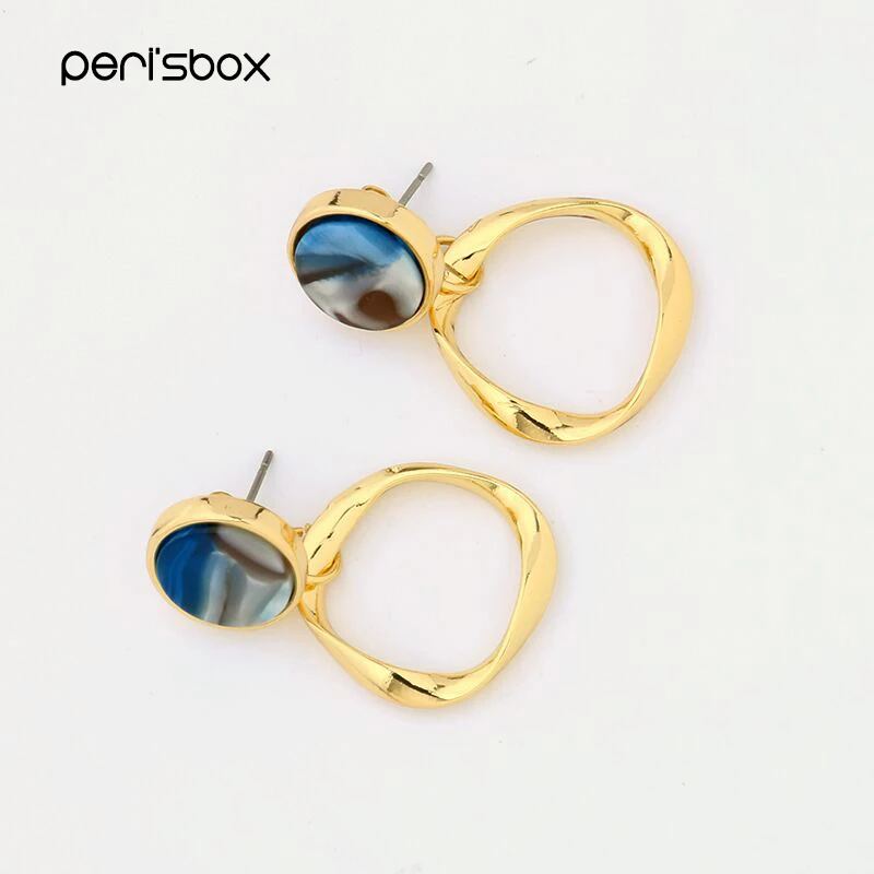 Серьги кольца Peri'sBox женские геометрические с передней и задней