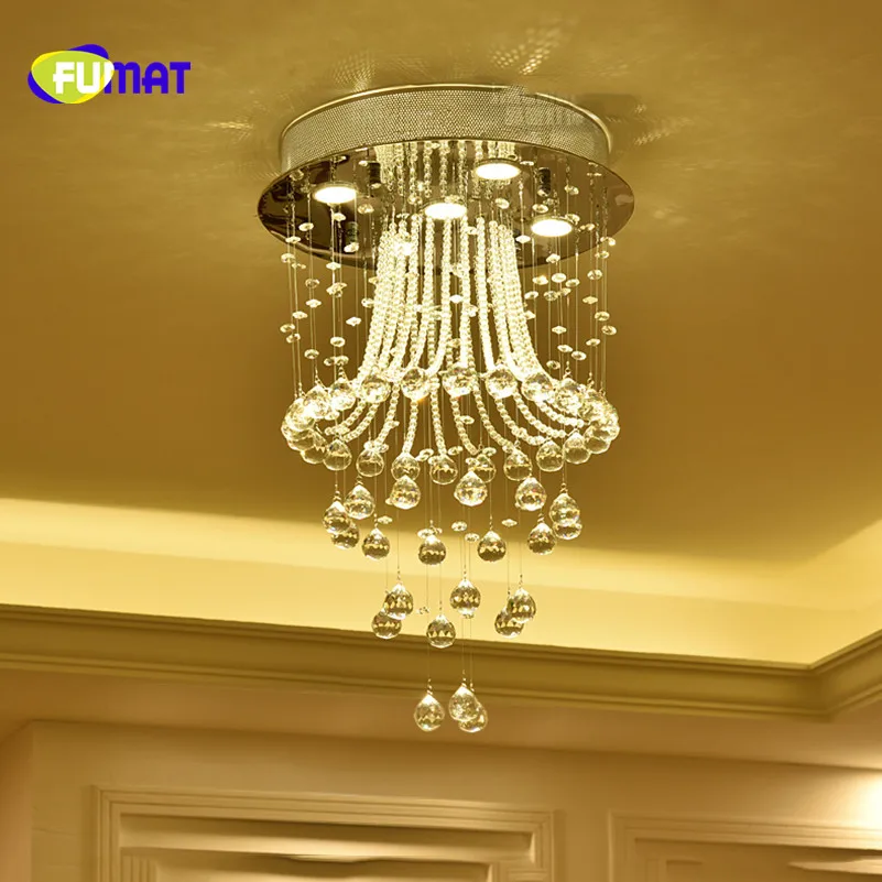 

Современный индивидуальный потолочный светодиодный светильник FUMAT K9 из нержавеющей стали с хрустальными шариками, роскошный светильник дл...