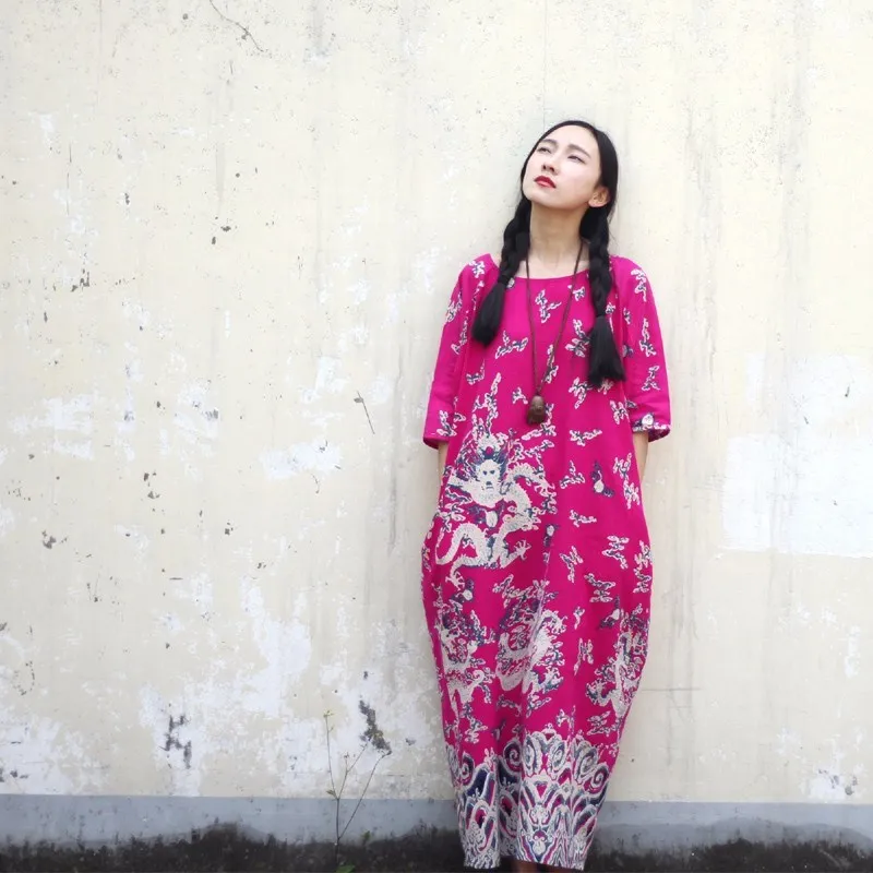 SCUWLINEN Vestidos, женское летнее платье больших размеров, свободное, повседневное, винтажное, с принтом, с коротким рукавом, длинные, вечерние, с цветочным рисунком, льняное платье S04