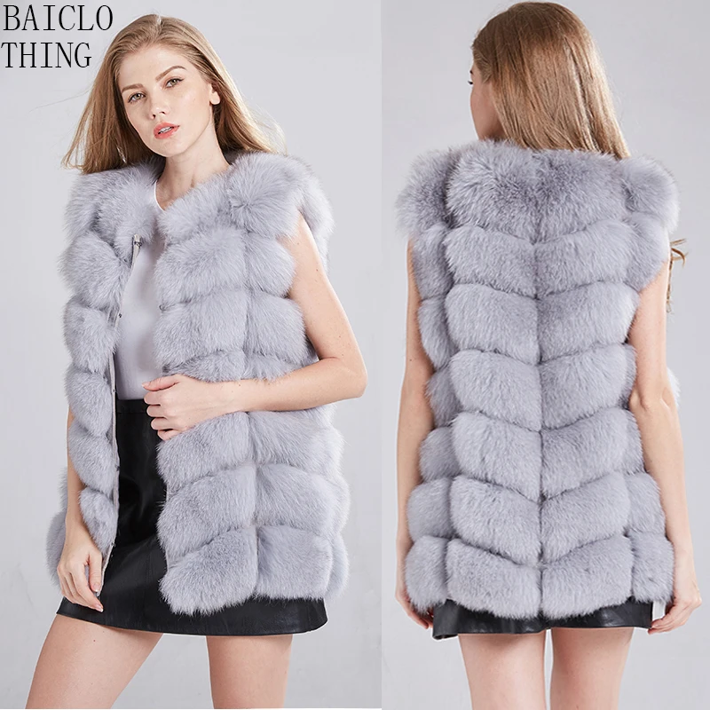 Высококачественная 100% натуральный мех лисы женская красивая куртка из