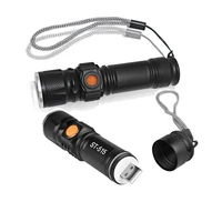 usb rechargeable xml t6 3800lm led flashlight 3 modes built in 18650 portable lamp lantern torch zoomable flash light