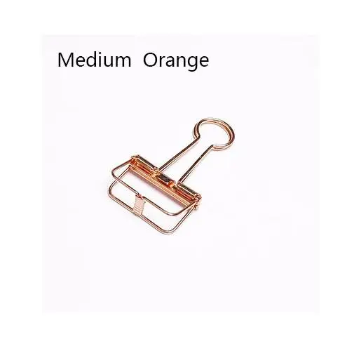 medium orange 5 шт./партия кавайный конфетный цвет металлическая скепочница фото билета скрепка для бумаг зажимы карты Закладка офисные школьные канцелярские принадлежности - Цвет: medium orange