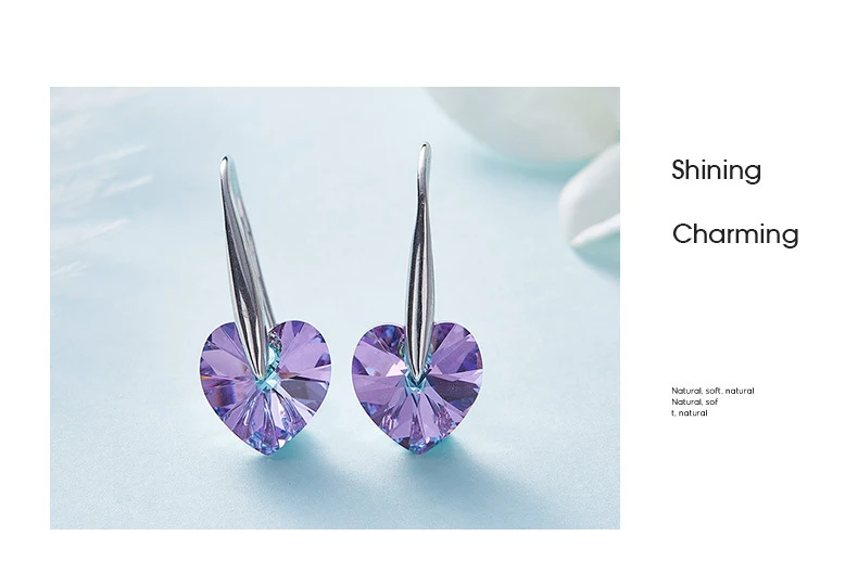 Женские серьги Warme Farben с кристаллами Swarovski, S925, серебристые, синие, в форме сердца, серьги-капли, хорошее ювелирное изделие, вечерние серьги