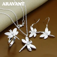 925 silver jewelry dragonfly earrings rings necklaces set for women luxury jewelry sets