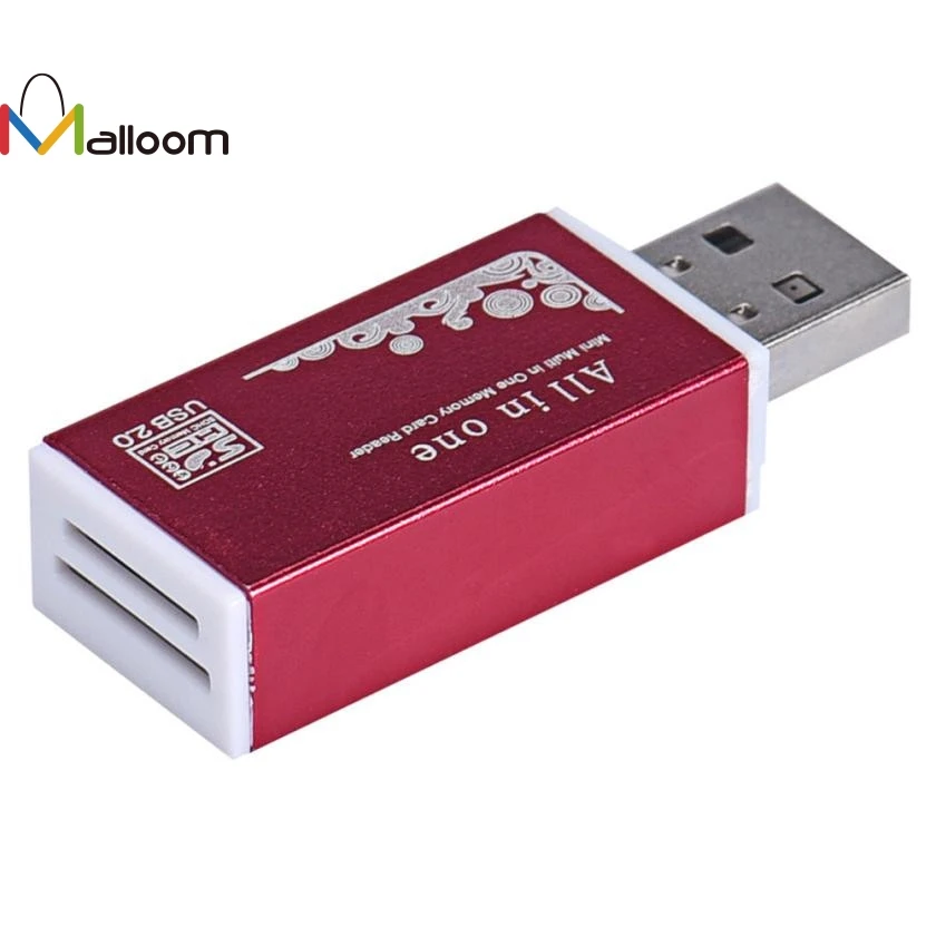 Malloom Новое поступление универсальный металлический USB 2,0 все в 1 мульти SD TF считыватель карт памяти для ПК компьютера мобильного телефона и 15