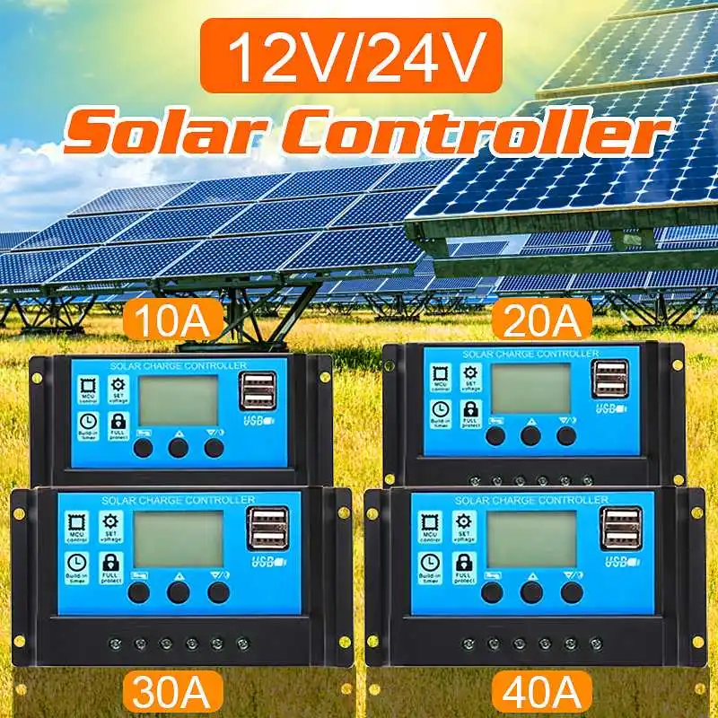 Контроллер заряда солнечной батареи Горячая Распродажа PWM 10/20/30/40A с двумя
