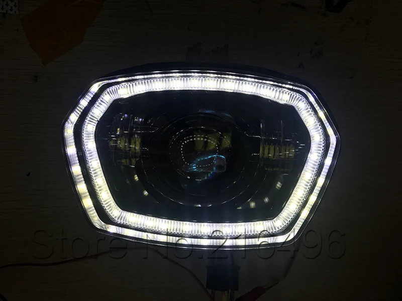 

Motorcycle Black LED headlight with halo ring For Vespa Sprint 150 GL / Super GTR