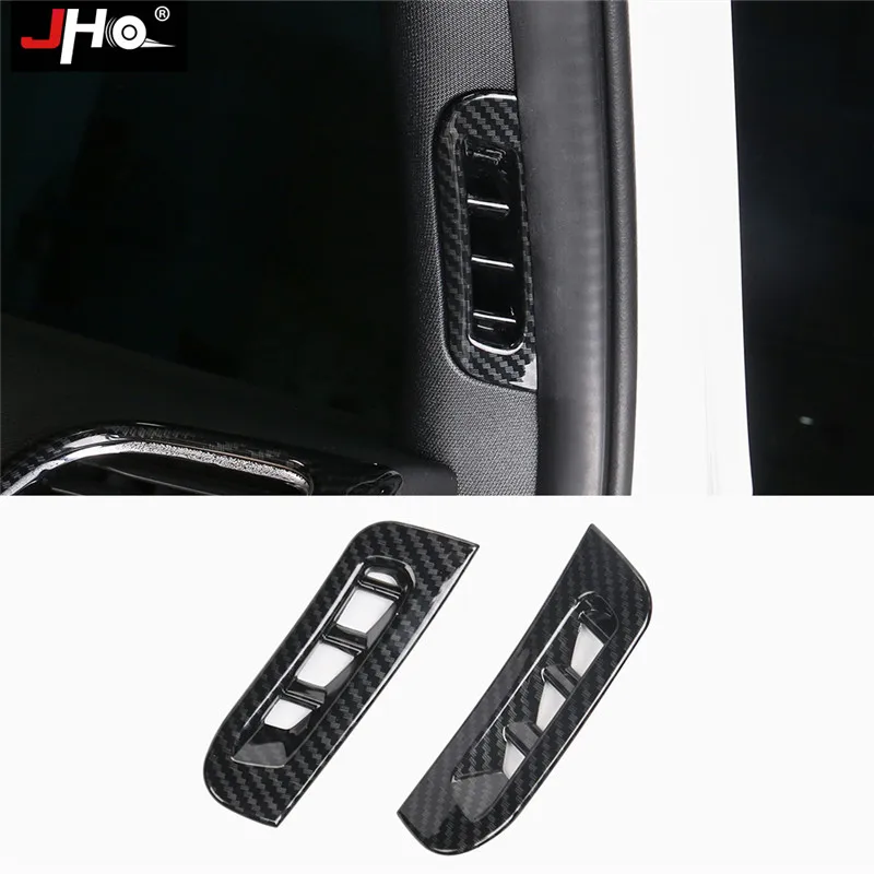 JHO ABS углеродного волокна зерна крышка Накладка для- Jeep Grand Cherokee 17 дверная ручка рулевого колеса автомобиля аксессуары - Название цвета: For A Pillar Post