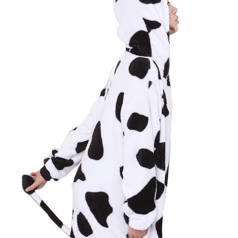 Cute Cow Adult Hoodie Winter Kigurumi Onesie Women Cartoon Pajamas Couple Pyjama Anime Bodysuit Pijama Animal Home Sleepwear |