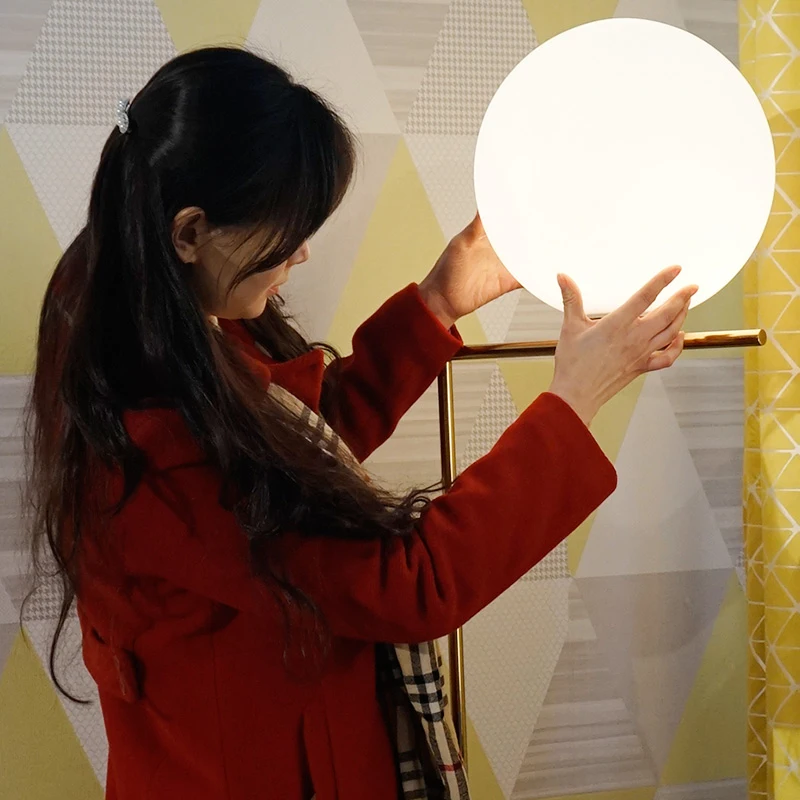 Скандинавский стеклянный шар торшеры Искусство Золотой корпус круглый