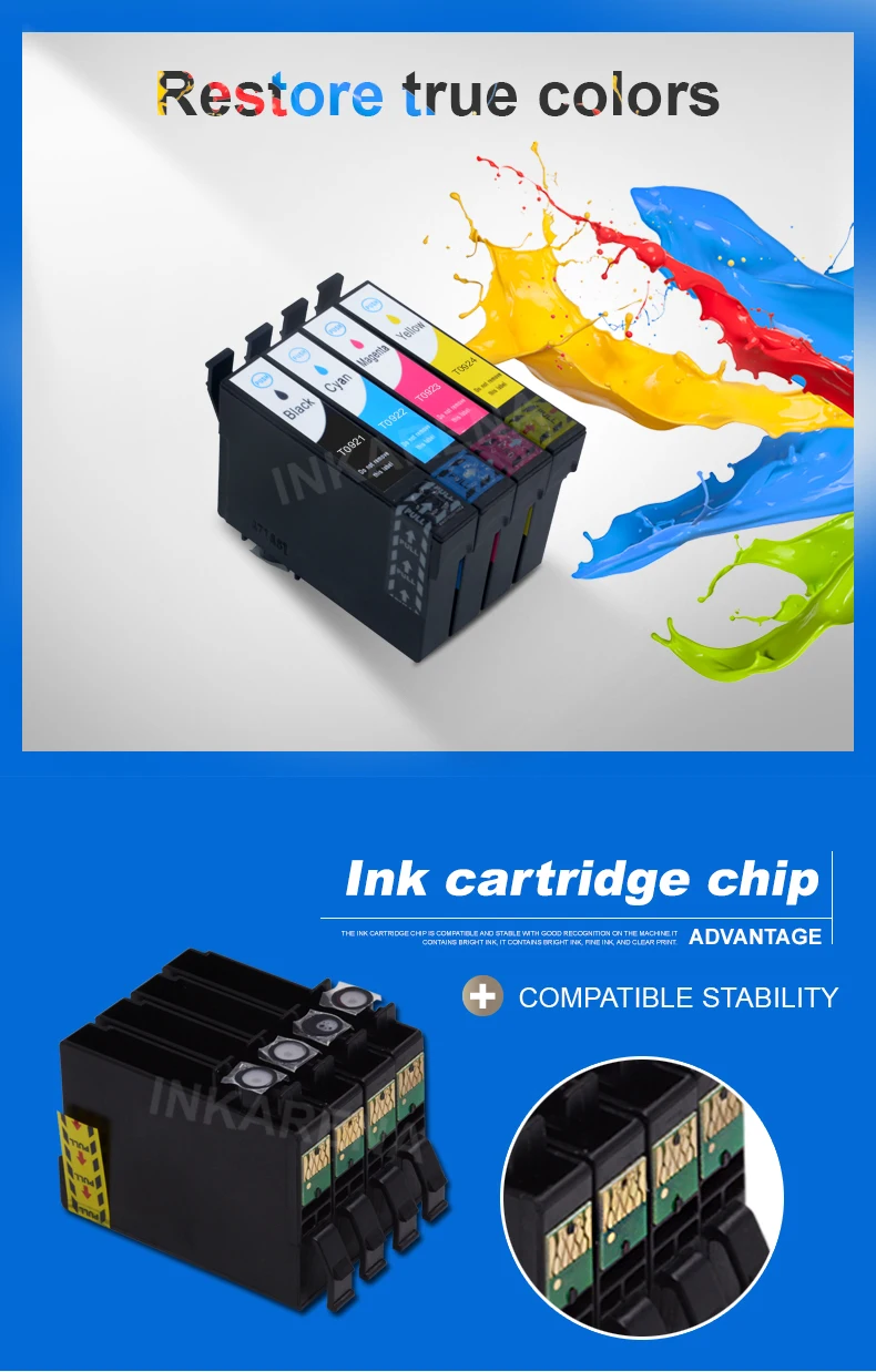 T0921 картридж для Epson T0921 T0922 T0923 T0924 для Стилус C91 CX4300 T27 T26 T27 TX106 TX109 TX117 чернильные картриджи для принтера
