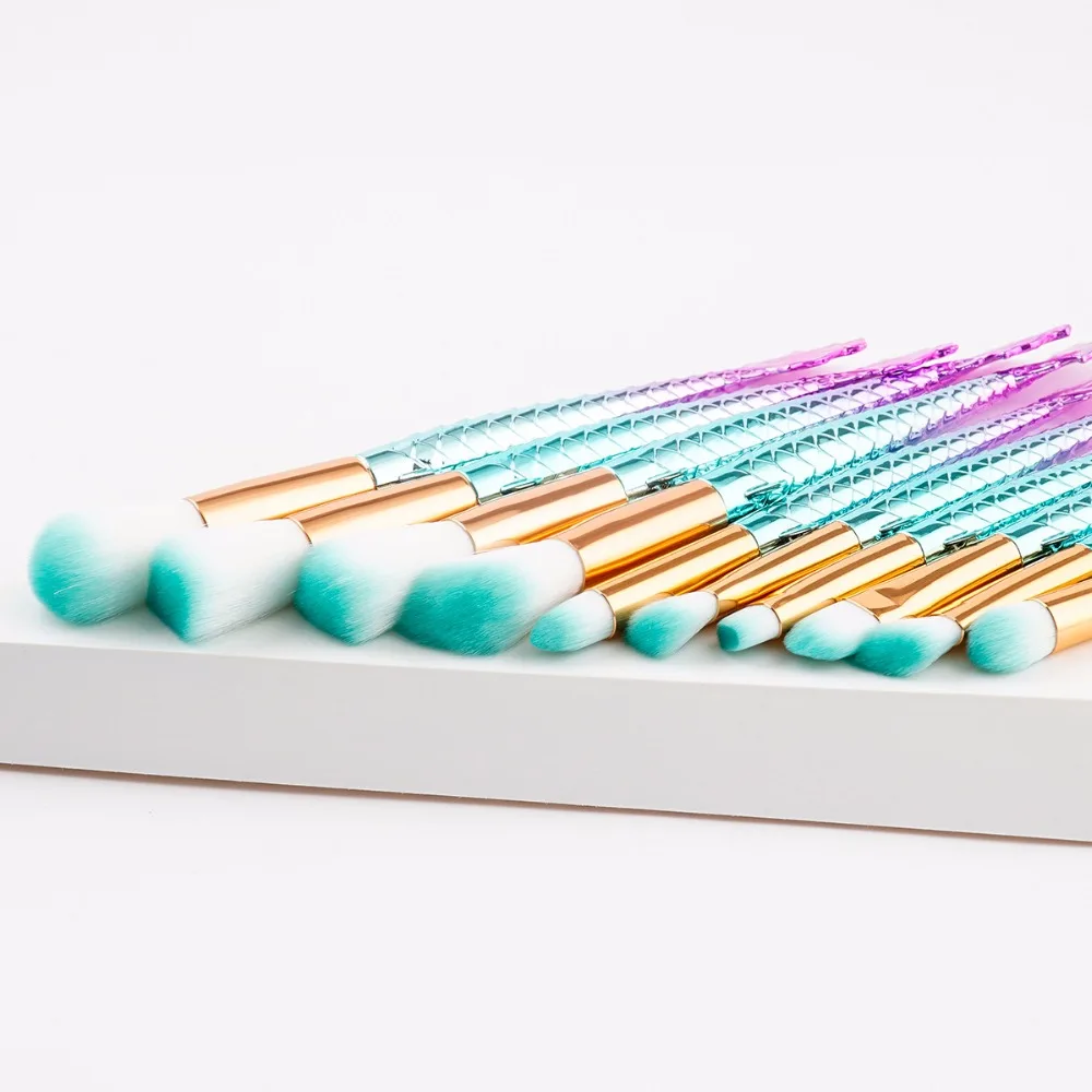 10 шт. Русалка Макияж Расчёски для волос комплект Основа макияжа лица смешивания