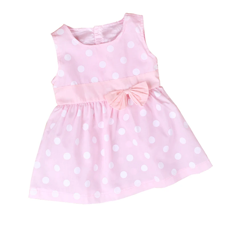 Новинка 2018 детские платья розовое платье пачка в горошек без рукавов для