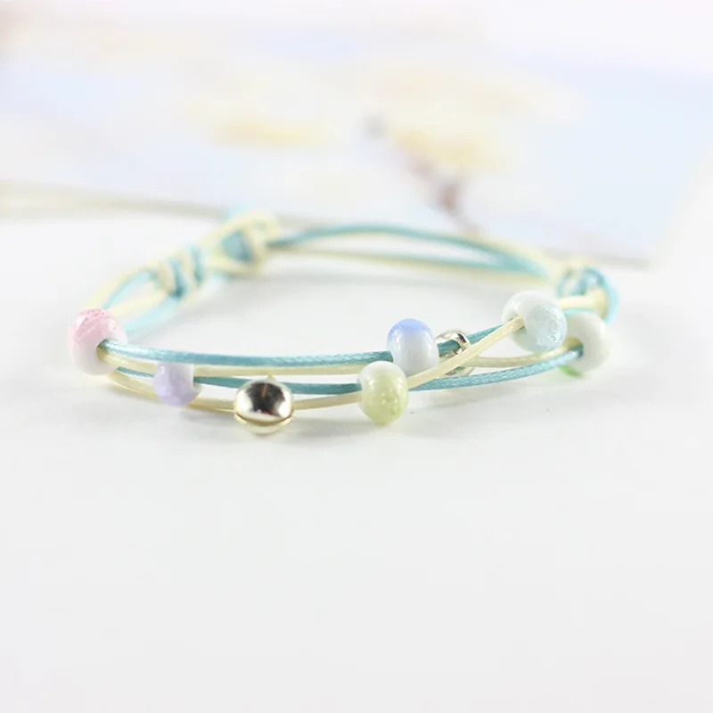 Многоуровневый браслет с шармами красочные керамические бусины регулируемые