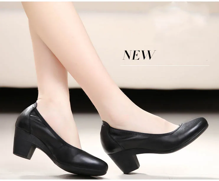 Кожа обувь для женщин ботильоны на толстом каблуке с открытым носком оккупации