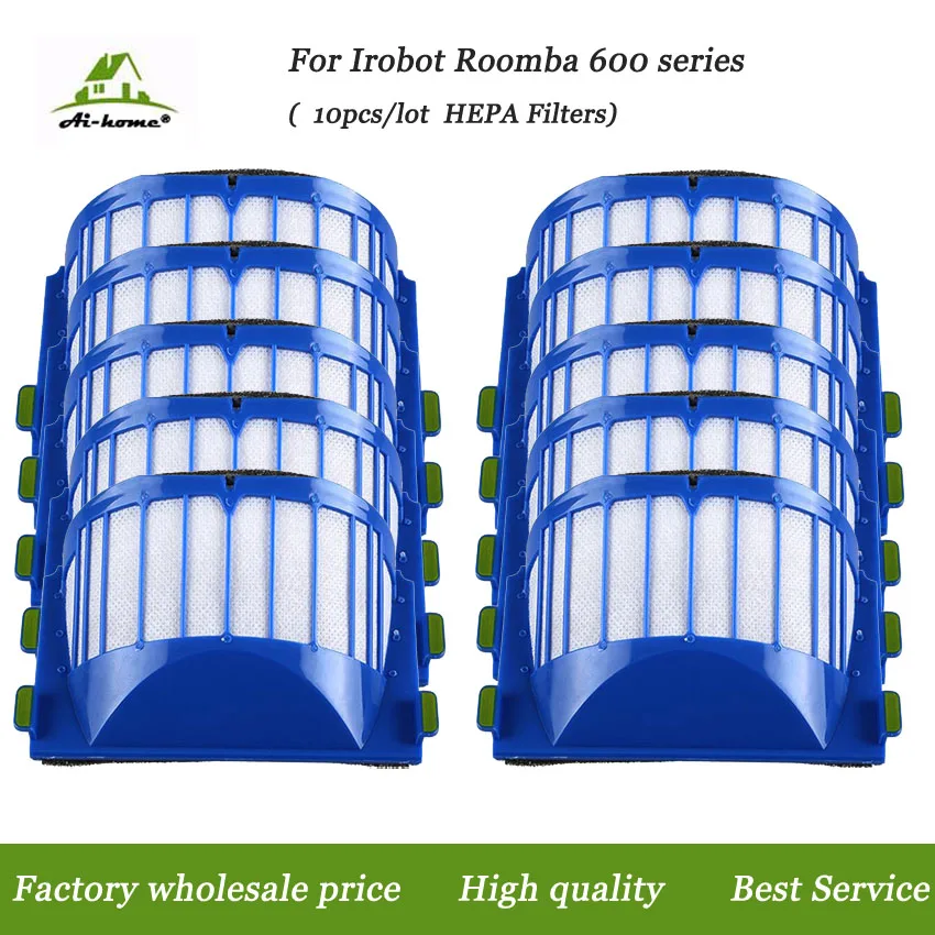 

10 шт./лот новый фильтр AeroVac HEPA для iRobot Roomba 600 Series 610 620 625 630 650 660 Фильтры Аксессуары для пылесоса