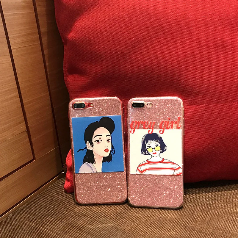 JiBan 2 в 1 для iPhone X корейский милый блестящий чехол девочек с надписью на английском