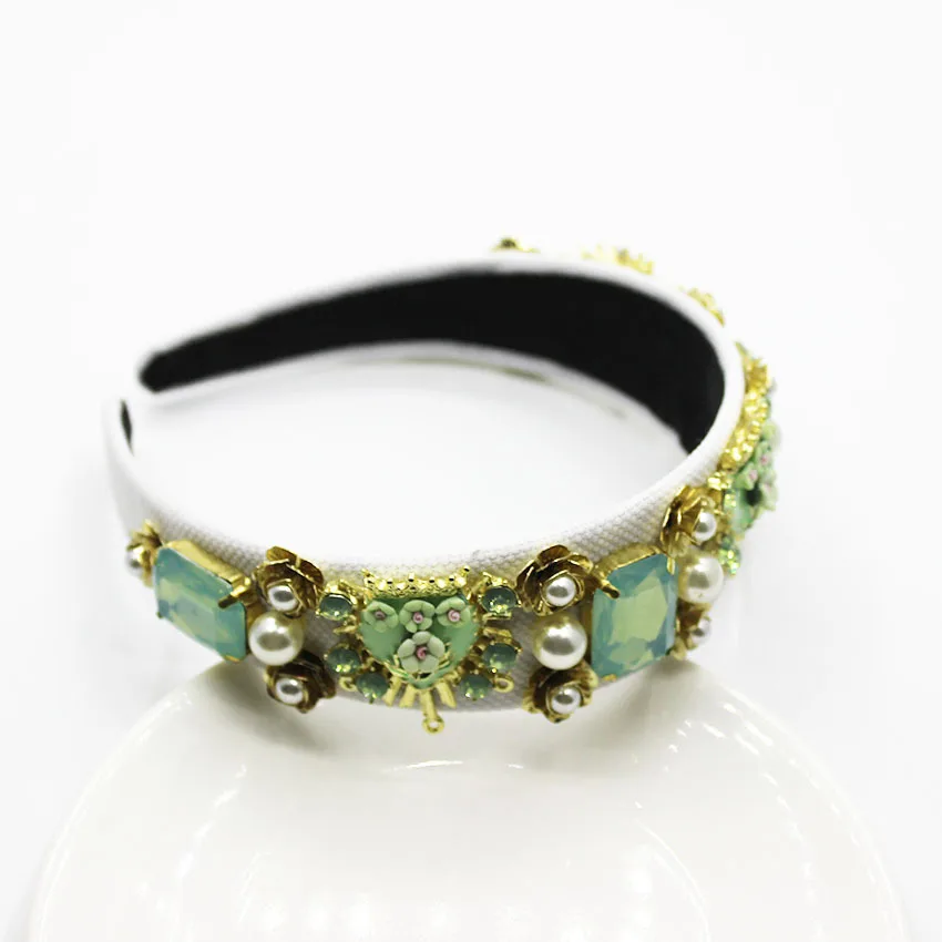 Винтажная корона в стиле барокко с драгоценными бусинами форме сердца Женская