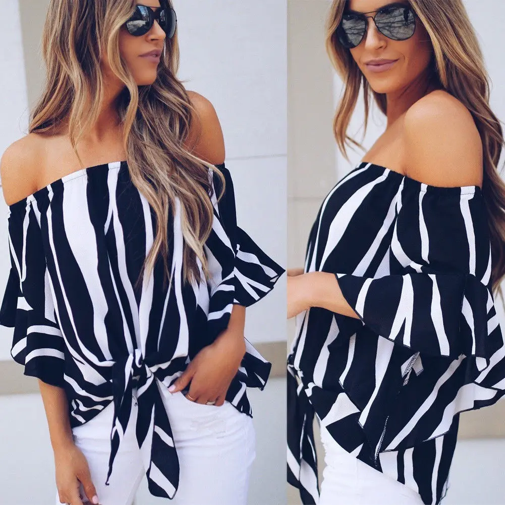 Женская Свободная блузка в полоску повседневная хлопковая рубашка средней длины