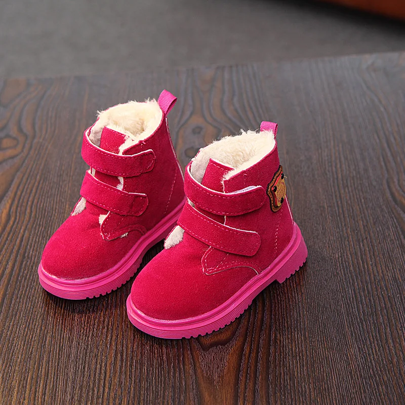 Детские бархатные зимние ботинки 2018 теплый плюш обувь для мальчиков девочек