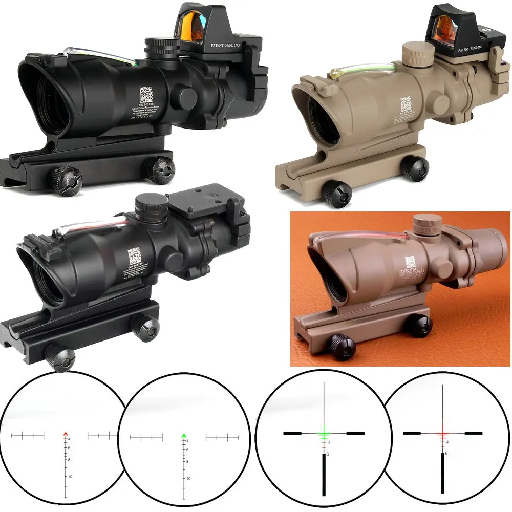 Ohhunt Hunting ACOG 4X32 оптический прицел с реальным волоконным покрытием сетка BDC красной