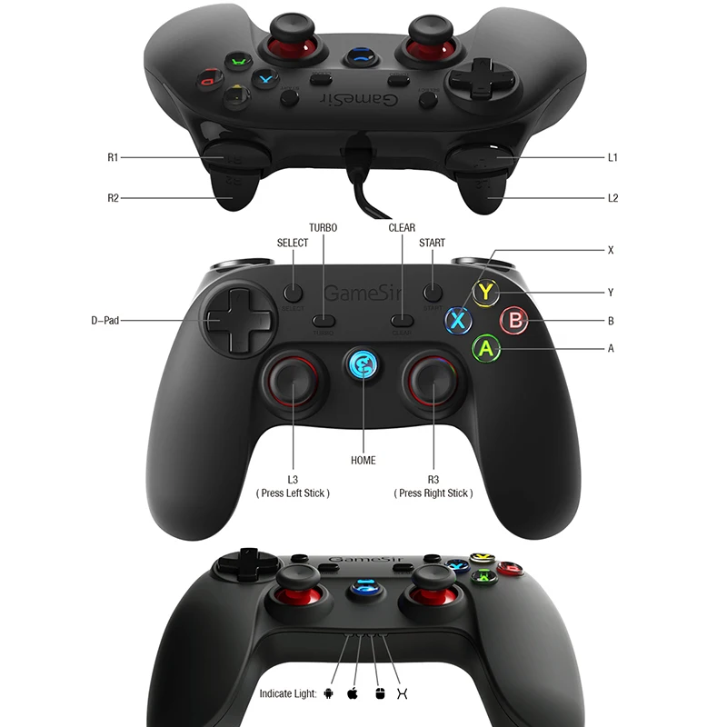 GameSir G3W oystick Мобильный USB проводной геймпад игровой контроллер для смартфонов планшетных ПК с индивидуальным держателем