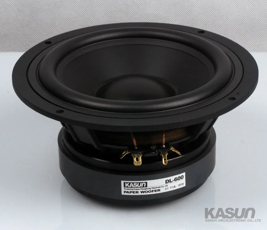 1 шт. Kasun DL-600 6,5 ''СЧ/СЧ-динамик, блок драйвера, литая алюминиевая корзина, Черный ПП Конус Fs = 36 Гц 8 Ом 180 Вт d179мм