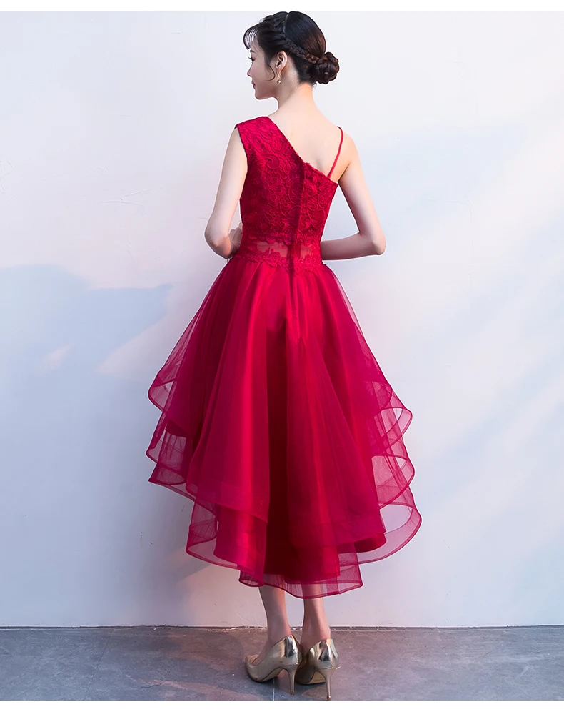 Robe de soiree красное элегантное кружевное вечернее платье без рукавов вечерние платья с коротким передом и длинной спинкой платья для выпускного вечера