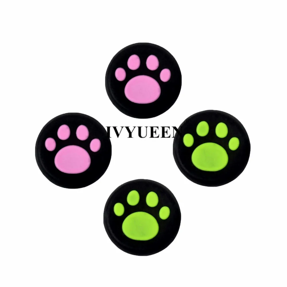 2 Pink 2 Green IVYUEEN, 4 шт., силиконовые аналоговые ручки с когтями для большого пальца, для shand Switch PRO, ручка контроллера, колпачки для NS PRO, джойстик, ручка, крышка - Цвет: 2 Pink 2 Green