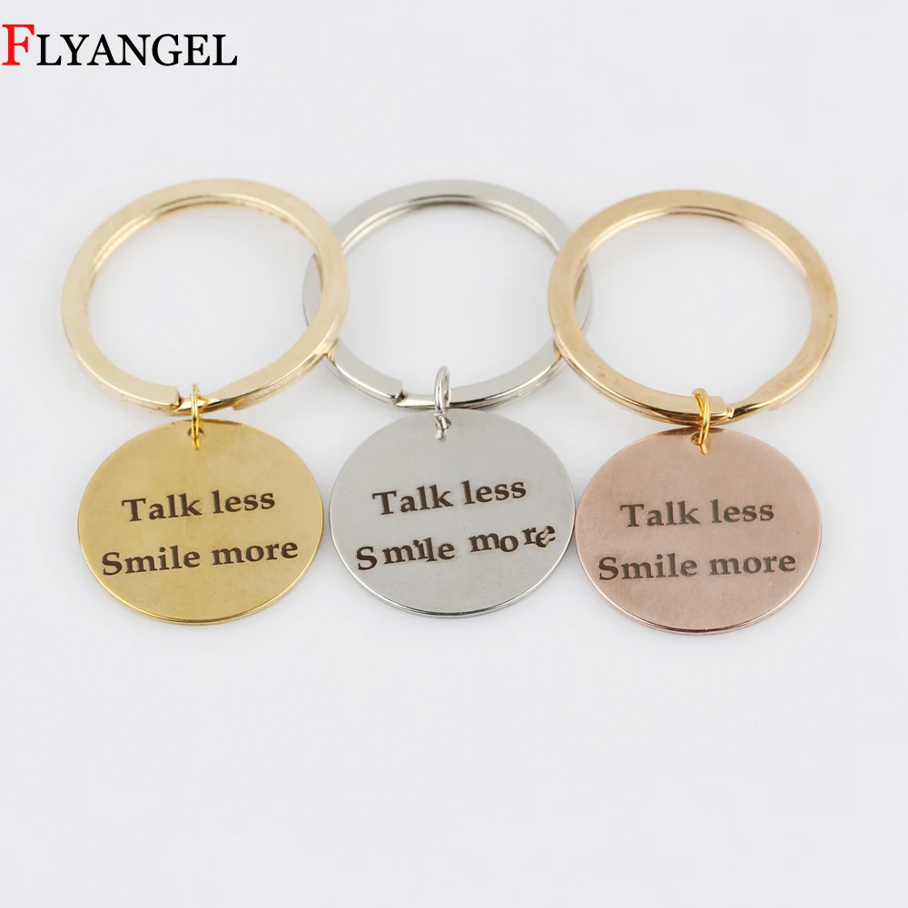 Простой 1 шт. &quotTalk less Smile more&quot осмысленный брелок с надписями креативный
