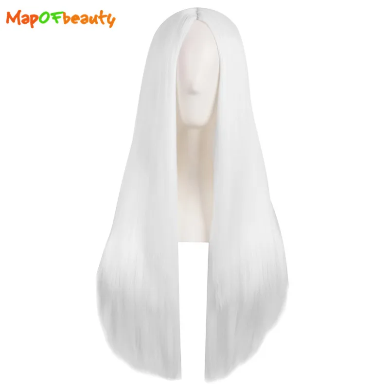 MapofBeauty белые парики для косплея женщин синтетические волосы термостойкие