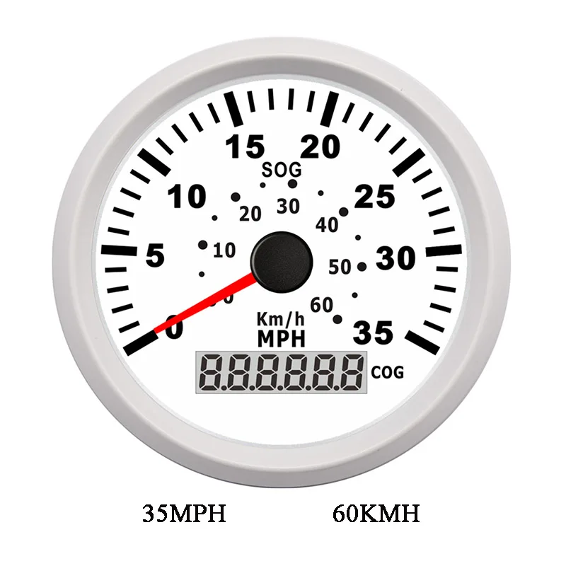 WW 60KMH 1 шт. gps измеритель скорости цифровой водонепроницаемый 35MPH измеритель скорости подходит для мотоцикла, лодки, автомобиля с красной подсветкой, нержавеющая рамка - Цвет: WW