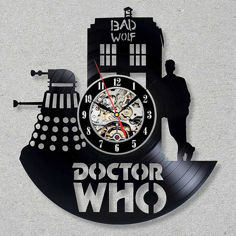 Виниловые настенные часы Doctor Who современный дизайн 3D наклейки кинематографическая тематика винтажные часы из винила художественные настенные домашние декоративные часы - Цвет: Type 8