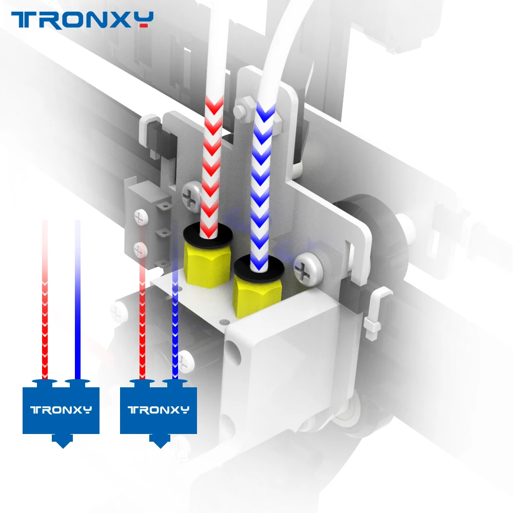 Горячая Tronxy двойной подачи X5ST 2E с yare сенсорный экран 3d принтер печати в цветах|3D