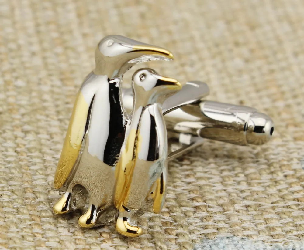Sunnylink Men's Cuff Links Penguin Gold Silver Cufflinks for shirt M1134 19mm | Украшения и аксессуары