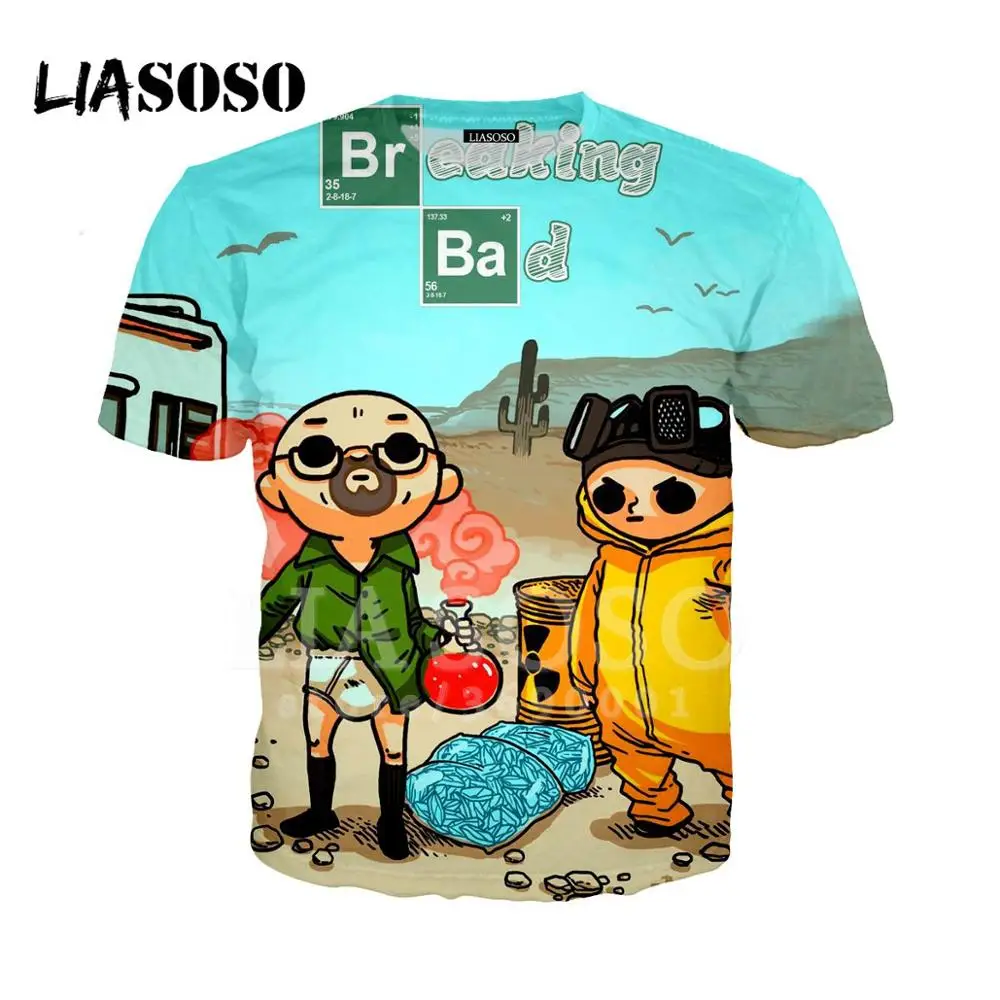 9 LIASOSO, 3D принт, для женщин и мужчин, Breaking Bad, Heisenberg, смешная, приготовление пищи, время приключений, футболка, летняя футболка, o-образный вырез, повседневные топы, X1407 - Цвет: 9