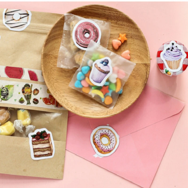 DIY 45 Pcs Happy Birthday Cake Mini Paper Sticker Decoration Diary Scrapbooking Label children's favorit Stationery | Канцтовары для