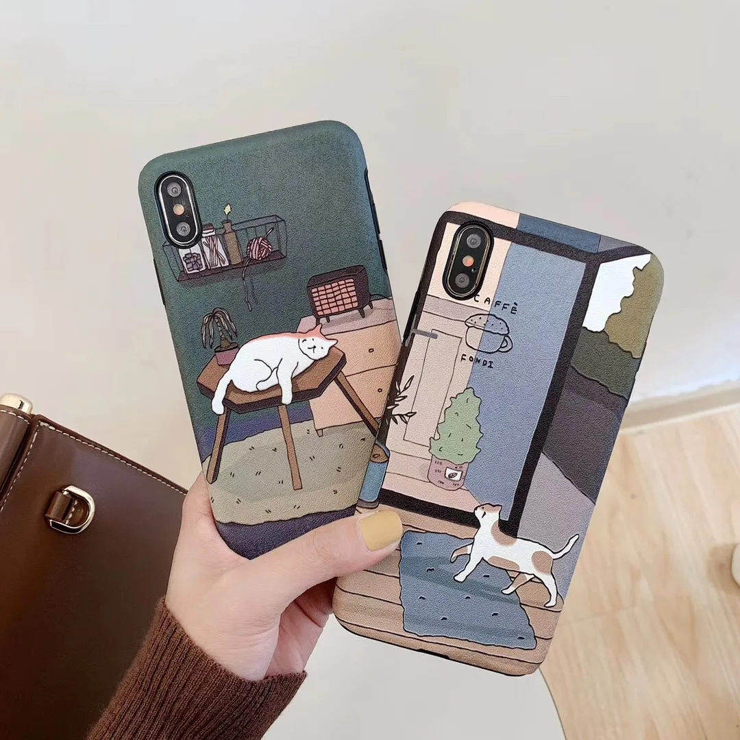 Корейский рельефный чехол для телефона Lazy Cat для iPhone XS MAX XR Coque Мягкая силиконовая задняя накладка из ТПУ чехол для iPhone X 8 7 6S 6 Plus чехол Capa
