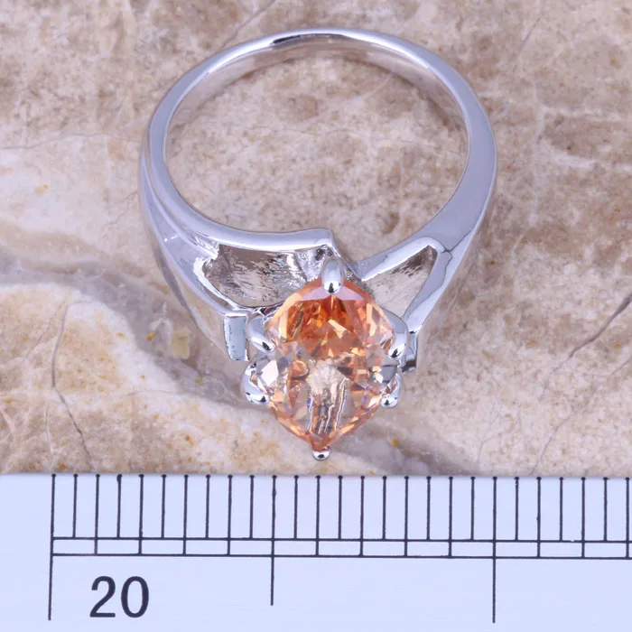 Приятным бокал для шампанского морганитом серебро штамп 925 Для женщин кольцо