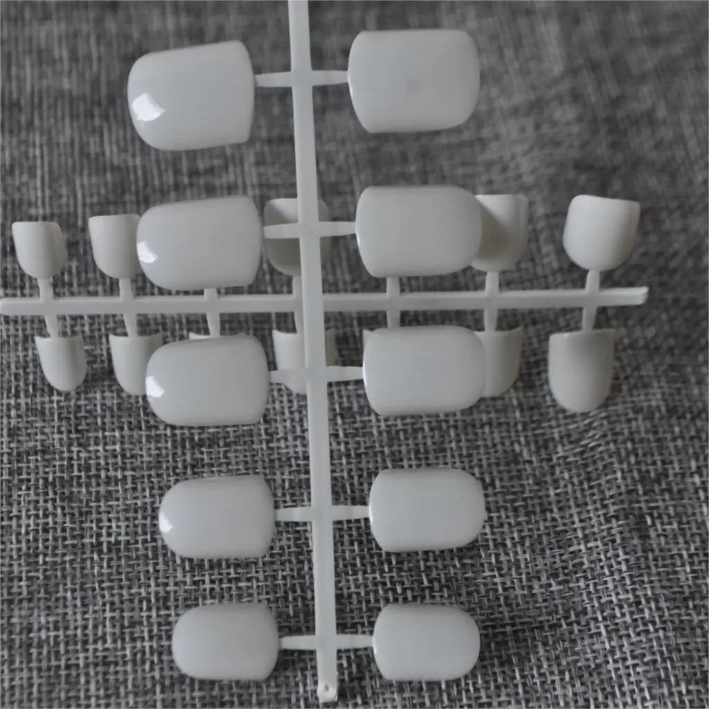 Модные накладные ногти 24 шт. светло-серые леденцы серая квадратная головка