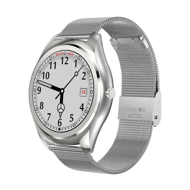 N3Pro ультра тонкий Бизнес нержавеющая стальные Умные часы Водонепроницаемый Bluetooth