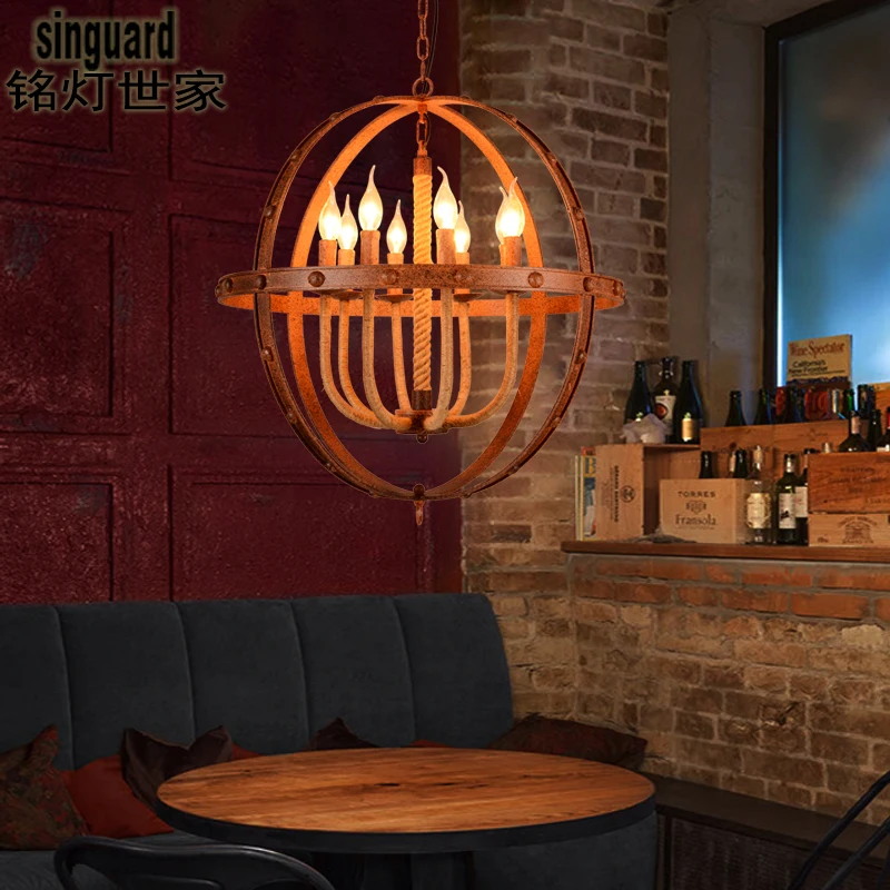 Мин лампа семья американский стиль страна гостиной люстра старинные