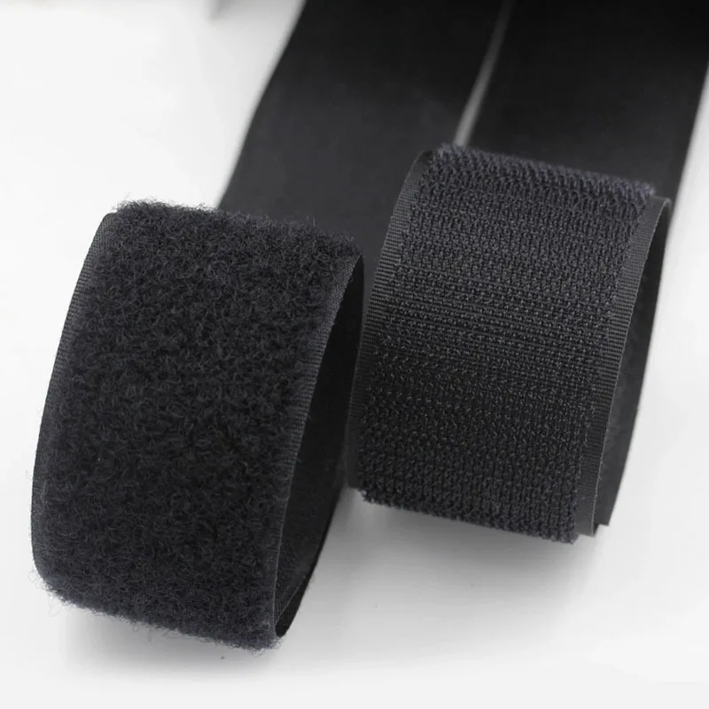 

25 Meters/Lot 1.6cm-5cm Width Dacron Magic Paste Webbing Black White Adhesive Fastener Tape