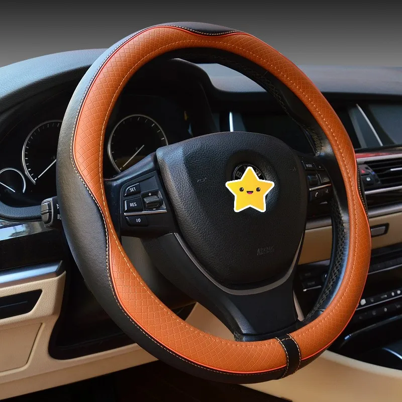Верхний слой Универсальный Автомобильный руль 38 см автомобильный Стайлинг авто чехлы на противоскользящие